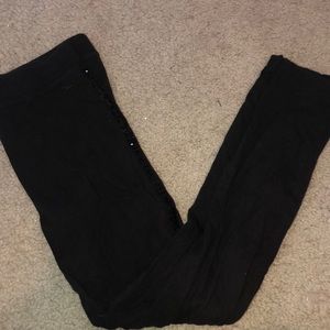 Super Cute Black Sequined Leggings PINK